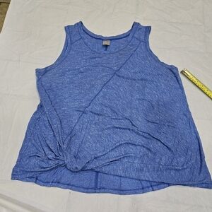 Terra & Sky Women Athleisure Twist Front Top Shirt Blue sz 1X (16W-18W)